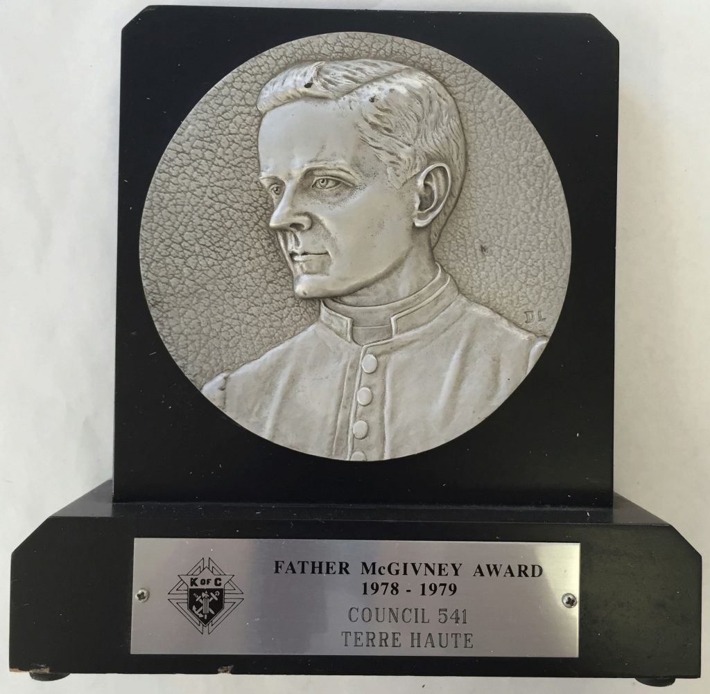 FatherMcGivneyAward19781979 The Knights of Columbus